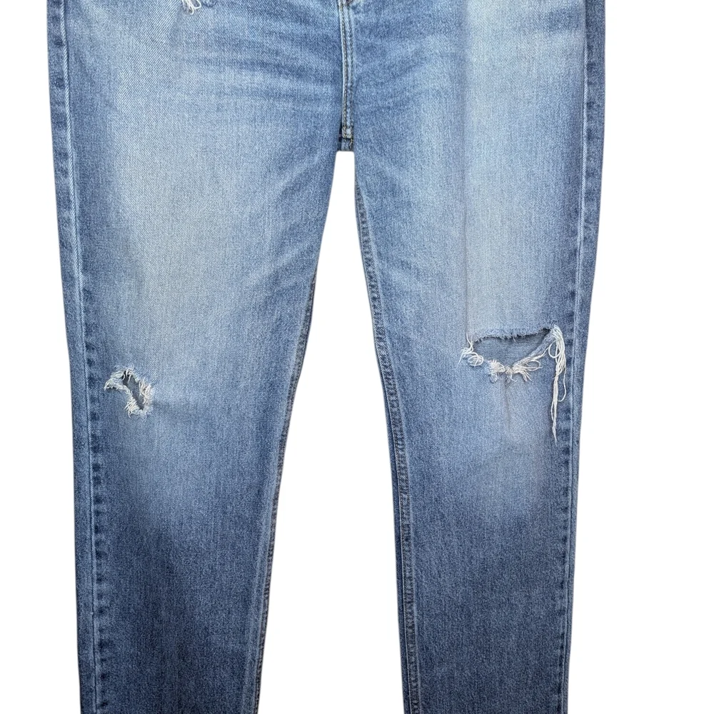 Levi’s 514 Straight Fit Jeans Mens 36x32 Blue Medium Wash Distressed Denim